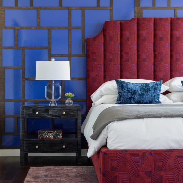 Ultra Modern Cobalt Blue Bedroom Accent Wall