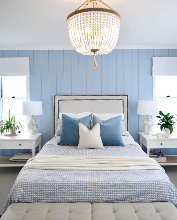 Light Blue and White Coastal Bedroom